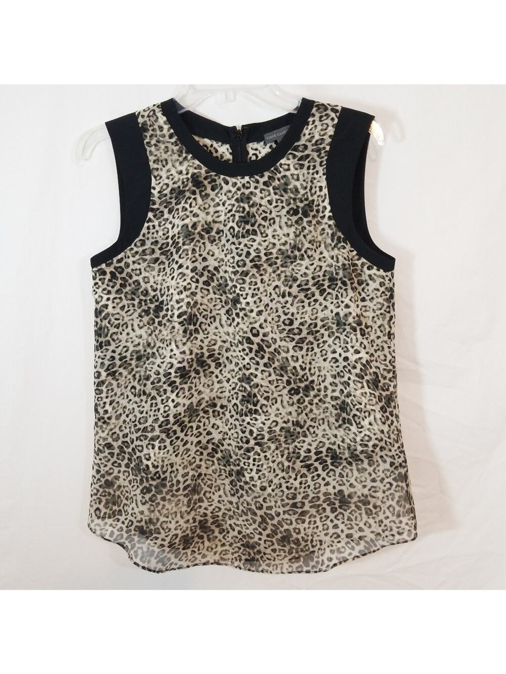 Vince Camuto Leopard Chiffon Tank Top XS